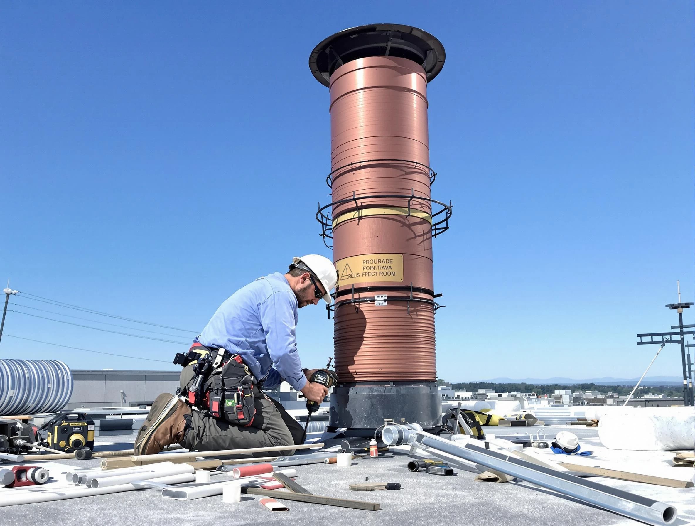 Installed chimney liner by Franklin Chimney Sweep in Franklin, NJ