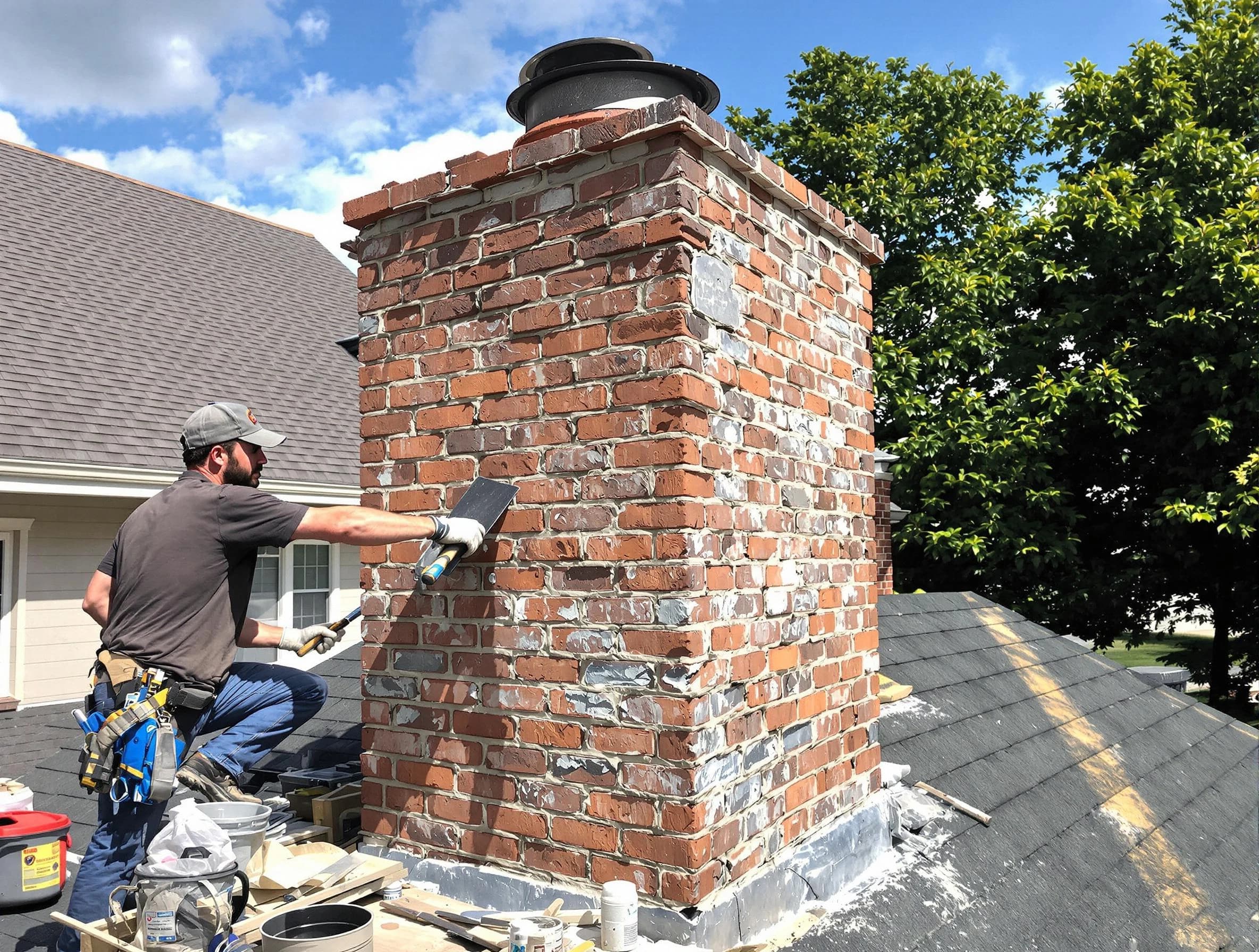 Completed chimney rebuild by Franklin Chimney Sweep in Franklin, NJ