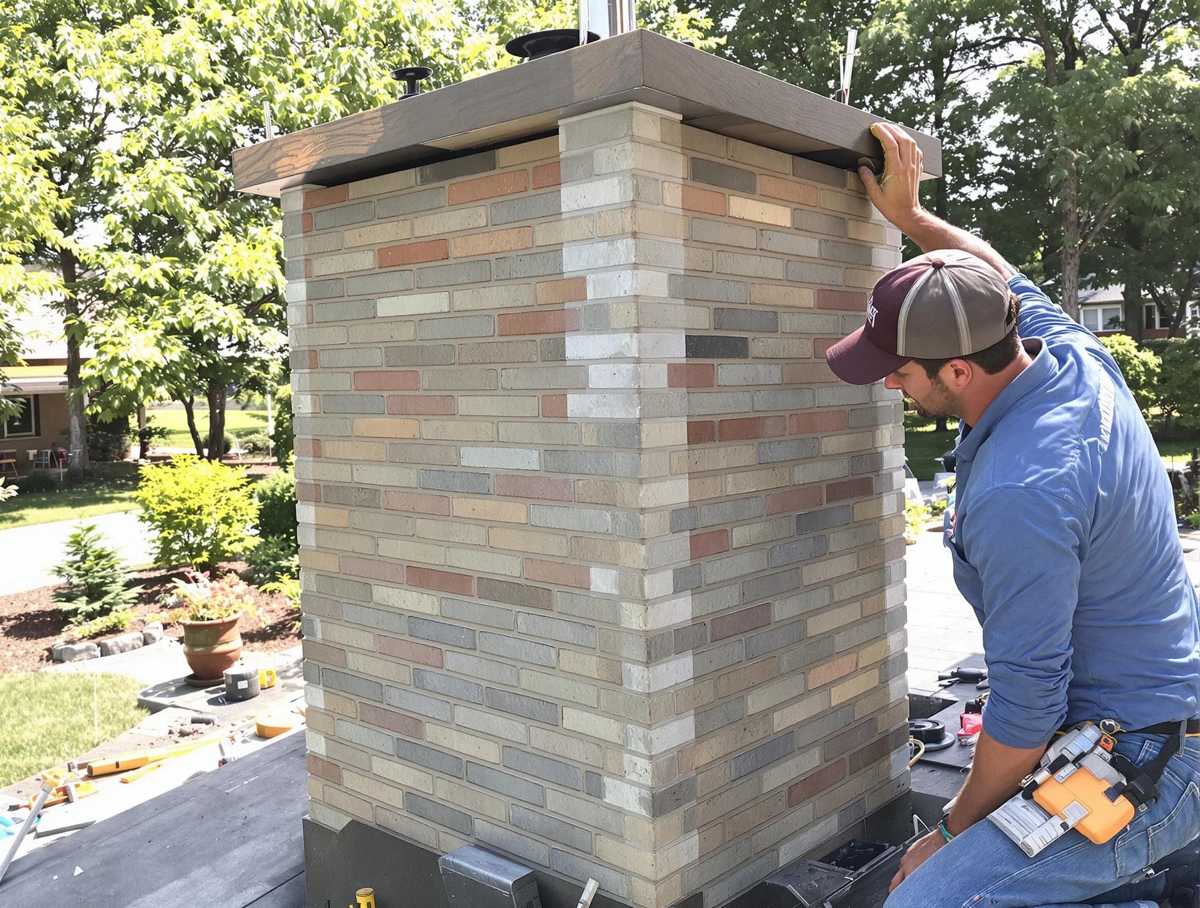 Franklin Chimney Sweep completing a modern chimney remodel in Franklin, NJ