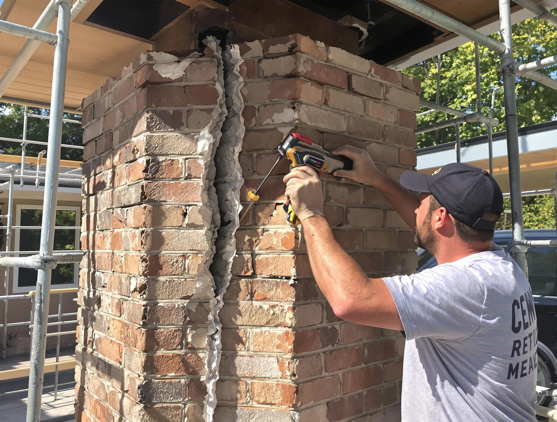 Franklin Chimney Sweep technician performing chimney repair in Franklin, NJ