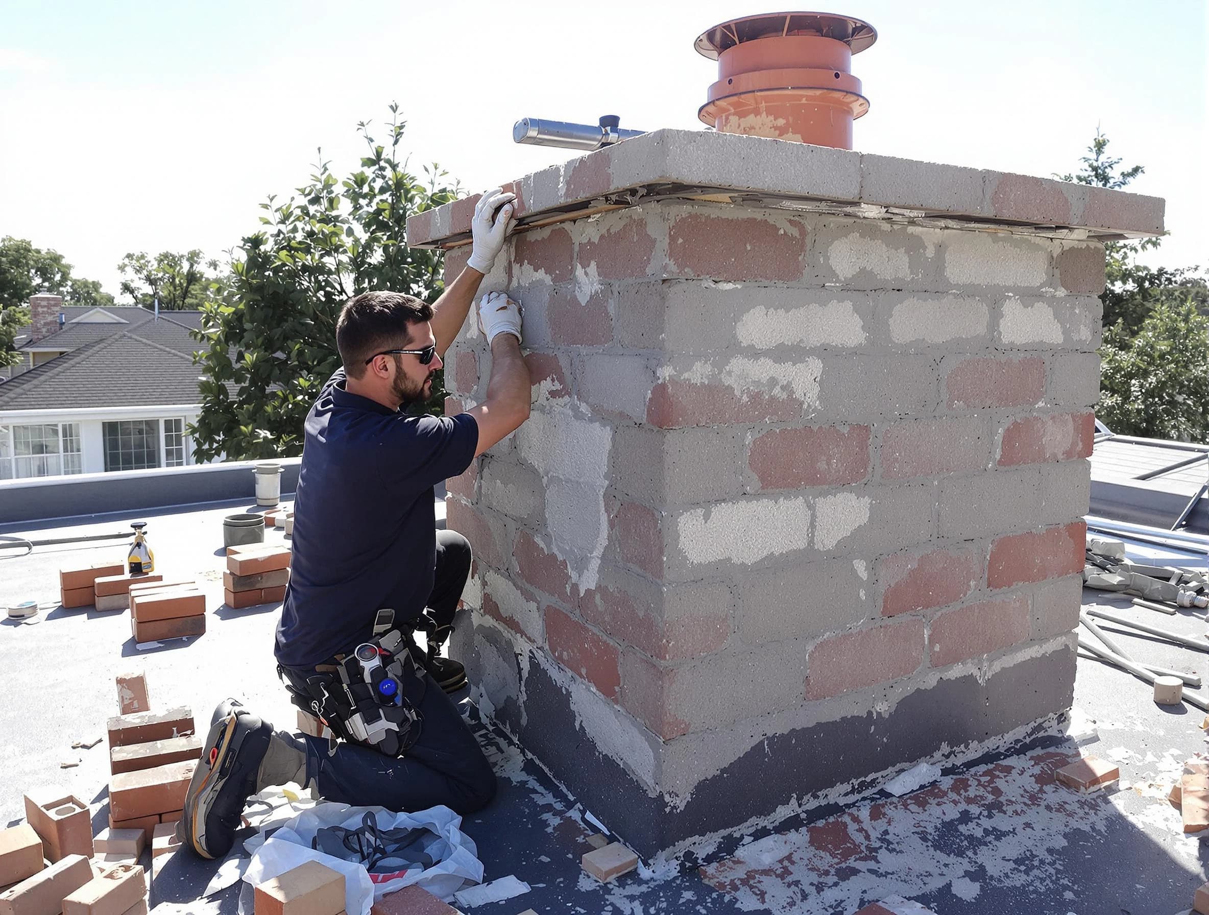 Advanced chimney repair process by Franklin Chimney Sweep in Franklin, NJ