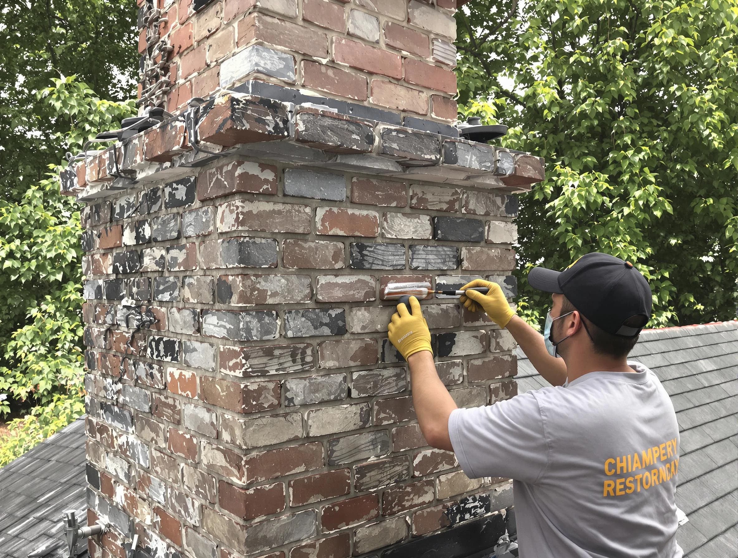 In-progress chimney restoration by Franklin Chimney Sweep in Franklin, NJ