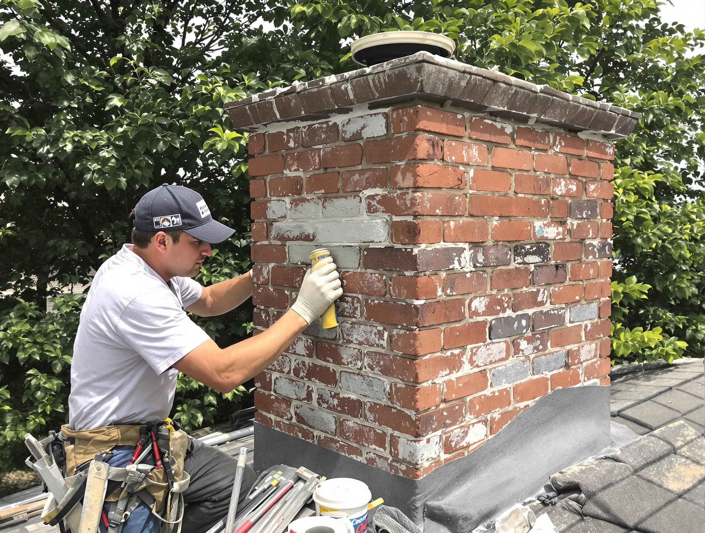 Franklin Chimney Sweep restoring an aging chimney in Franklin, NJ